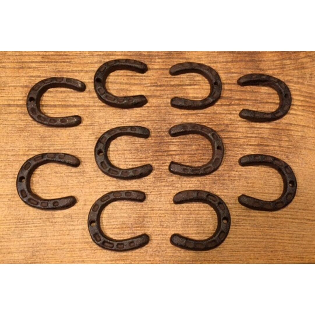 Four Cast Iron 2" Extra-Small Horseshoes Rustic 05211 
