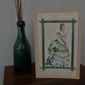 Biglietto vuoto fatto a mano, tema anni 1800, "Belle of the Ball" 5 1/2 x 8 1/2, con busta, design di FrolicsBoutique