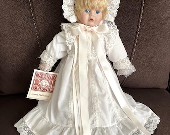 Muñeca Dynasty Colección Anna: Joann, boca abierta, ropa original, años 80, con etiquetas, sin caja