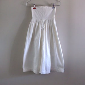 Antique Child&#39;s Petticoat, Circa 1900-1910, White Flannel-backed Cotton, Handmade