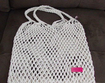 Lancome Tragetasche, gehäkelte Cord Weave, Strandtasche, alles tragen, Weiß, sauber