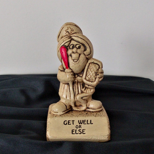 Vintage Paula Figurine, "Get Well or Else" Nurse w/Enema Bottle, 1976, #W487