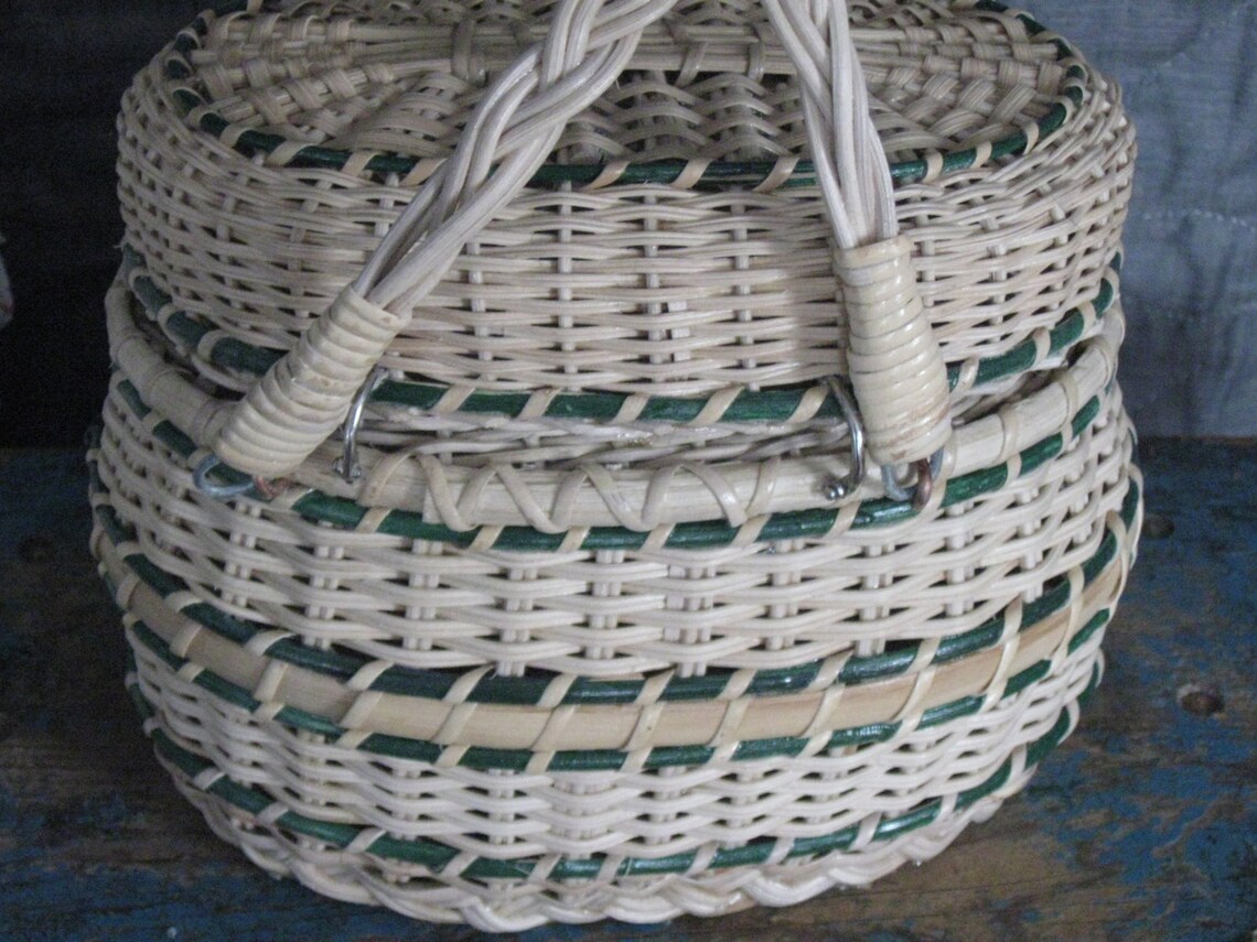 Collectible Folk Art Amish Kavli Purse Basket Lancaster PA Etsy