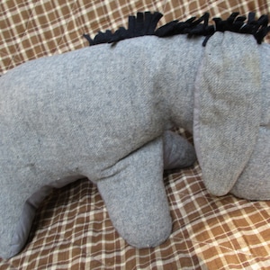 Vintage Eeyore, Folk Art 14&quot; Plush Toy, Pooh&#39;s Friend, Wool