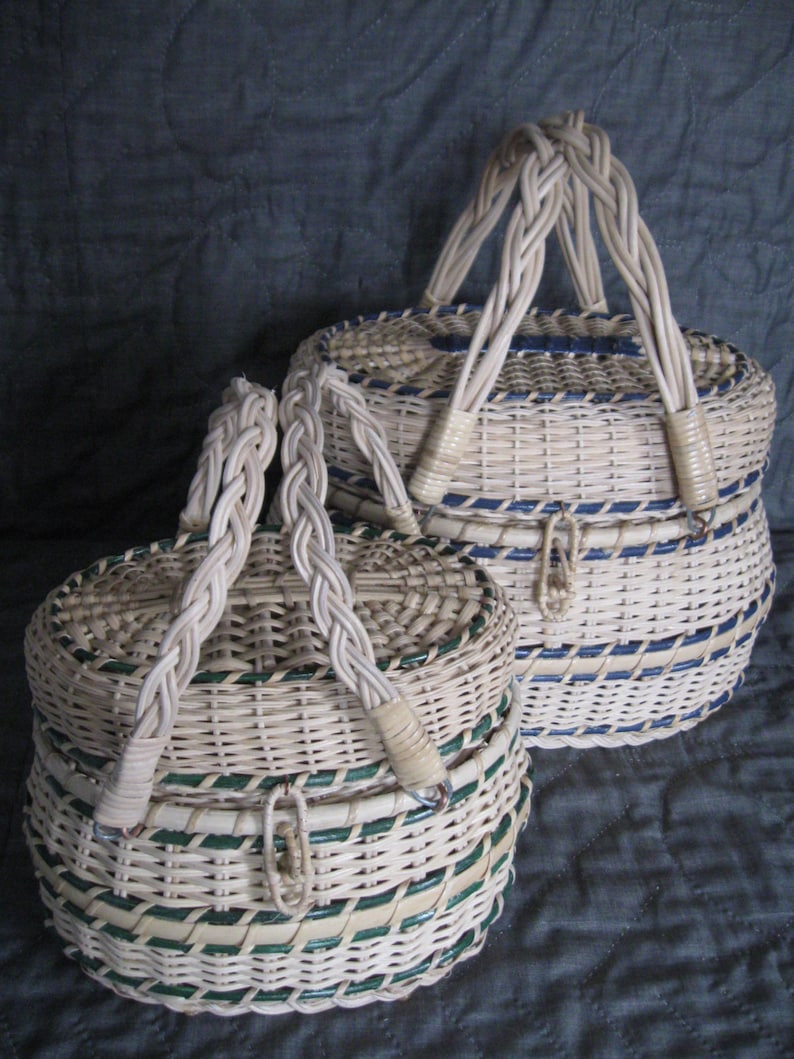 Collectible Folk Art Amish Kavli Purse Basket Lancaster PA Etsy