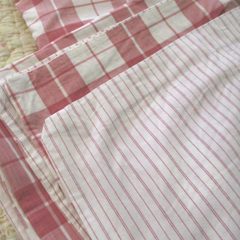 Vintage Red Striped Duvet Cover