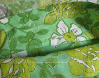 Vintage 70's Green Mod Duvet Cover/Coverlet, “Flora Lora” by Dan River, Twin/Full
