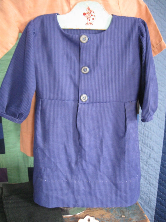 Vintage Child's Amish Dress in Periwinkle Blue, L