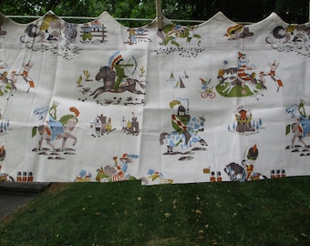 Vintage Fabric, Juvenile, Town and Country Vat Print, Pony Ride, Curtains