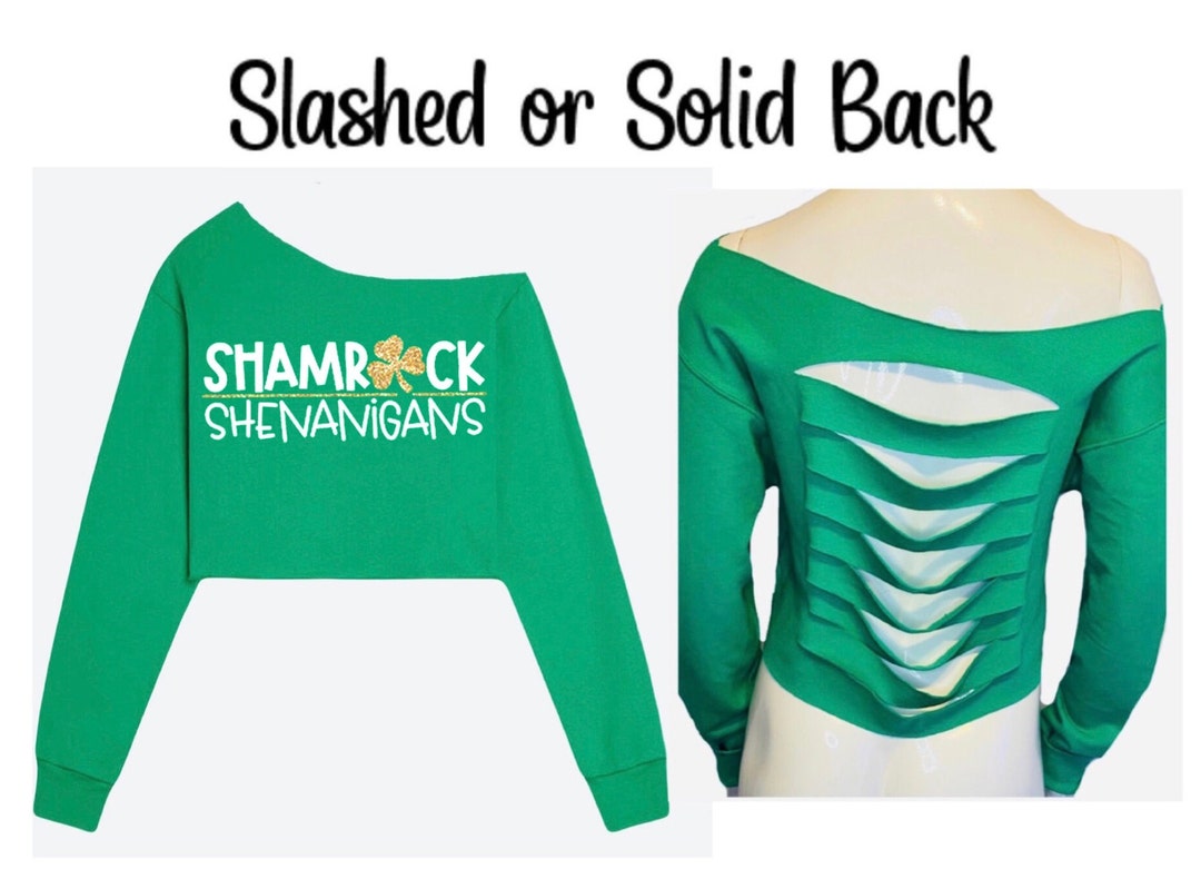 st pattys day off the shoulder sweatshirt