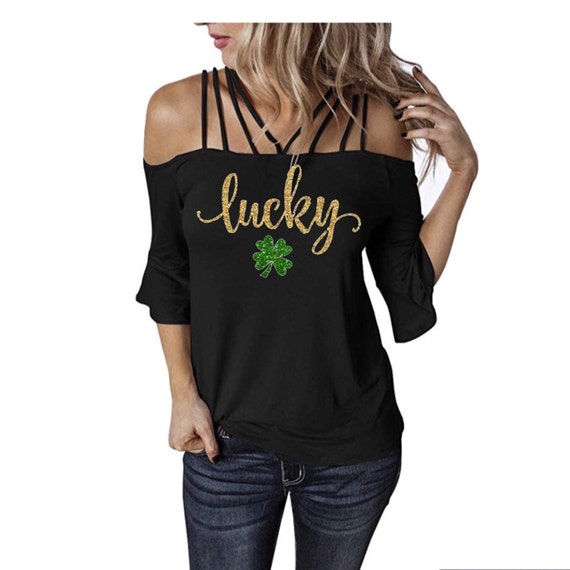 St Patricks Day Black off the Shoulder 