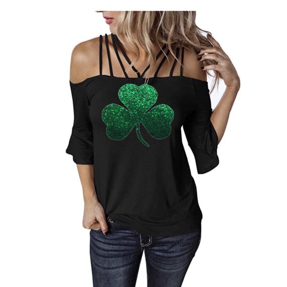 Cold shoulder st patricks shirt new arrivals