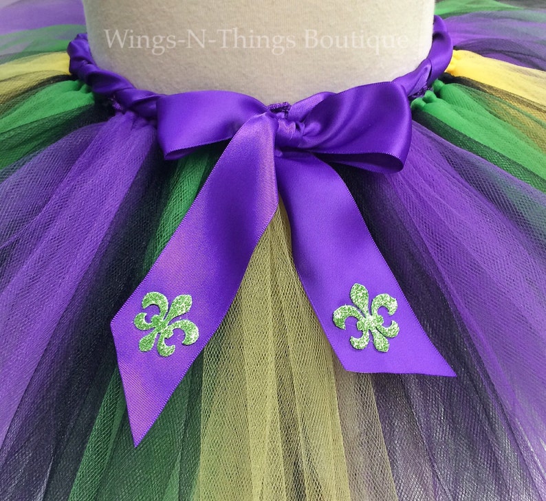 mardi gras two piece skirt set