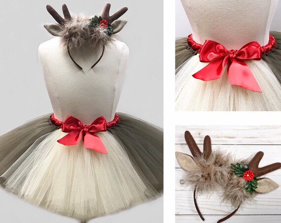 Reindeer Antlers Christmas Headdress Deer Prop Halloween Dance Ballet One Size