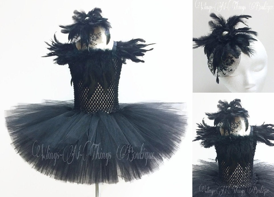 BLACK SWAN COSTUME 2pc Set Tutu Raven |