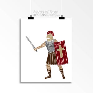 DIGITAL Armor of God Scripture Word Art Print with Ephesians 6:10-17, Knight Print for Boy’s Room, Kingdom Keepers VBS