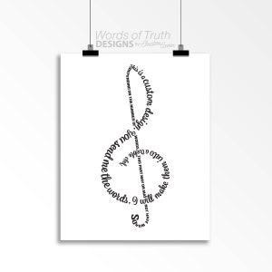 Custom DIGITAL Word Art Treble Clef, Music Studio Wall Art, Word Art Print, Thank You Gift for Piano Teacher, Worship Leader, Music Minister