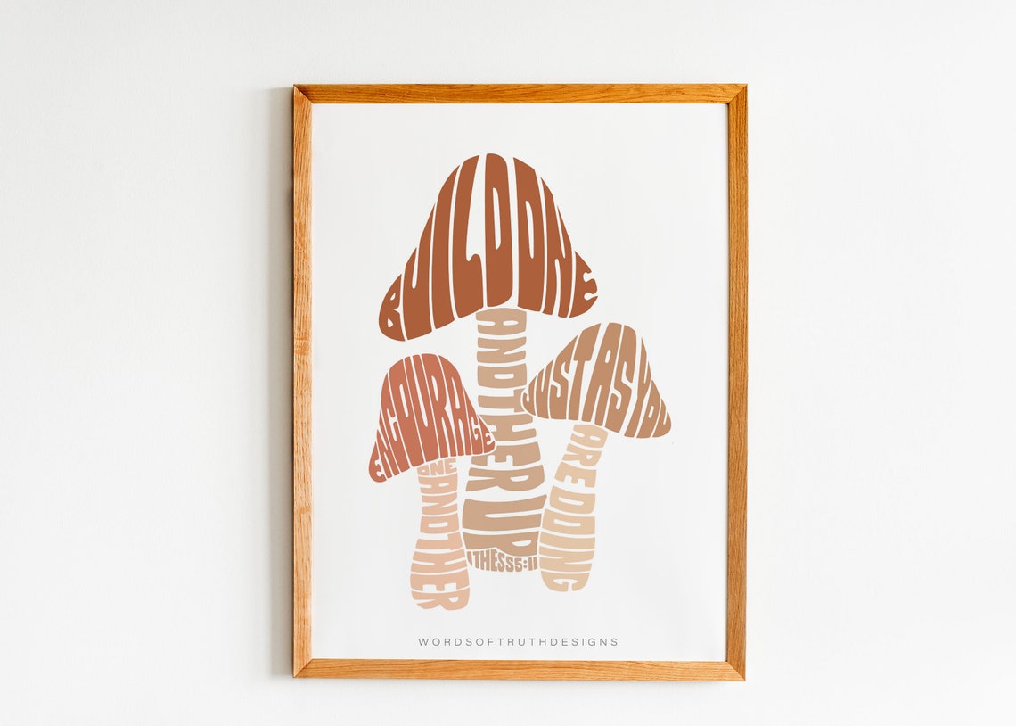Christian Mushroom Wall Art Print Mushroom Scripture Bible Etsy