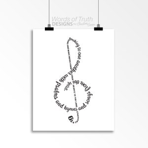 DIGITALER Musik Violinschlüssel Schrift Druck, Epheser 5,19 Musik Liebhaber oder Lehrer Geschenk, Christliche Musik Studio Dekoration, Chor Geschenk