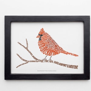 Philippians 4:6-8 Do Not Be Anxious Christian Wall Art, Cardinal Scripture Bible Verse Word Art Print, Whatever is Bird FRAME NOT INCLUDED