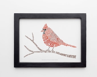 Philippians 4:6-8 Do Not Be Anxious Christian Wall Art, Cardinal Scripture Bible Verse Word Art Print, Whatever is Bird FRAME NOT INCLUDED