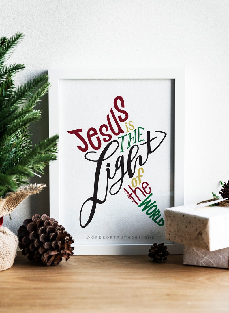 Christmas Star Bible Verse Word Art Print Christmas Gift | Etsy