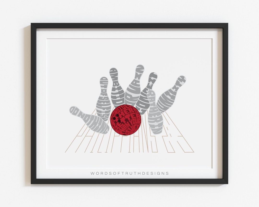 Christian Bowling Gift, Scripture Bible Verse Word Art Gift for Bowling ...