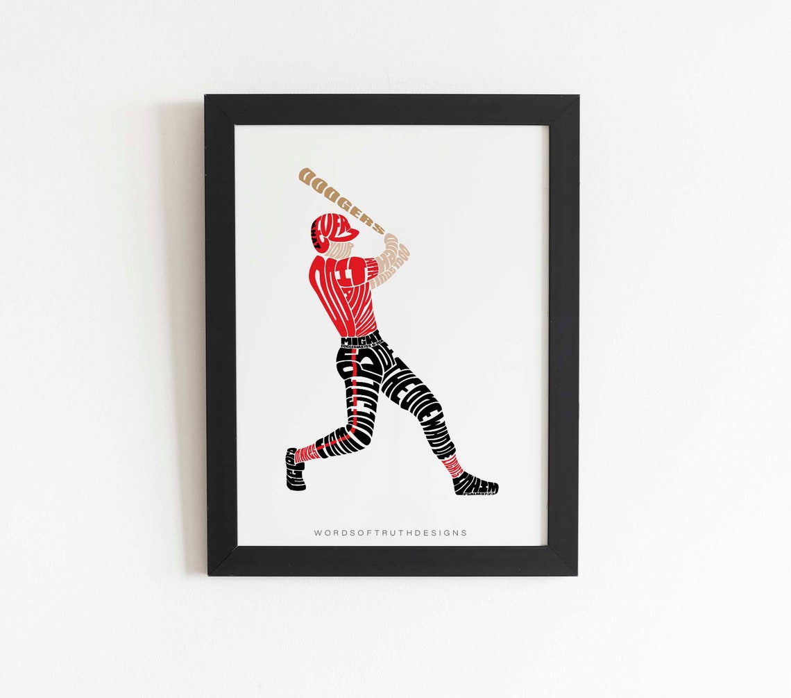 PRINTABLE Baseball Player Scripture Bible Verse Word Art | Etsy