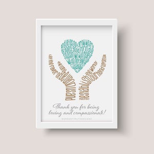 Caregiver Gift, Galatians 6:9 Scripture Wall Art, Thank You Gift for Caretaker, Hands and Heart Word Art, FRAME NOT INCLUDED