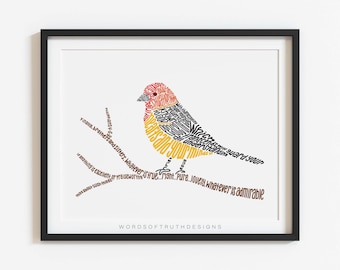 Philippians 4:6-8 Do Not Be Anxious Christian Wall Art, Bird Scripture Bible Verse Word Art Print, Biblical Wall Art, FRAME NOT INCLUDED