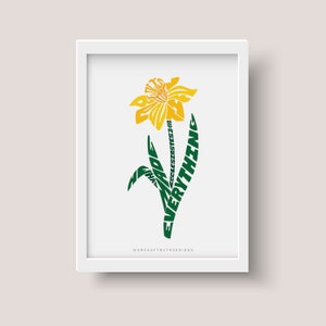 Daffodil Flower Scripture Wall Art Print, Ecclesiastes 3:11 He Has Made Everything Beautiful Bible Verse Art, Spring Gift FRAME NOT INCLUDED
