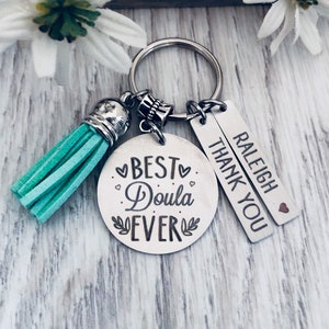 Doula Gift Keychain Key Chain • BEST DOULA EVER • #1 Doula • Doula Gift • Favorite Doula • Kids Names • Personalized