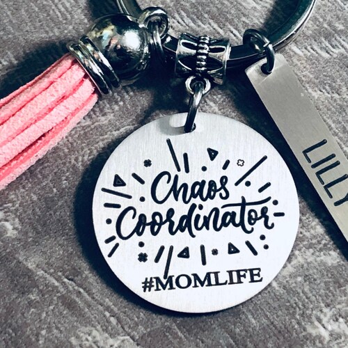 MOM OF GIRLS Keychain Girl Mom Keychain Key Chain Girl Mom Etsy