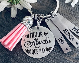 Abuela Regalo Llavera • Gift Keychain Key Chain • MEJOR ABUELA Que Hay • Abuela Gift