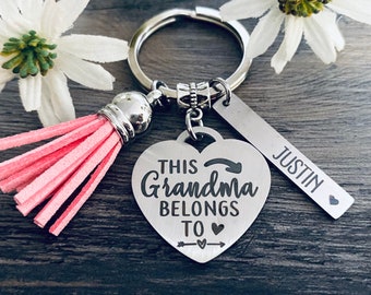 Grandma Gift • THIS GRANDMA BELONGS To Keychain • Favorite Grandma Gift • Best Grandma • New Grandma Gift • Grandparents Day •  #1 Grandma