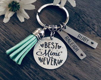 Mimi Gift Keychain Key Chain - BEST MIMI EVER - #1 Mimi - Mimi Gift - Favorite Mimi - Kids Names - Mimi Gift