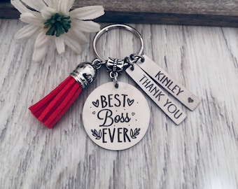Boss Gift Keychain Key Chain • BEST BOSS EVER • #1 Boss • Boss Gift • Favorite Boss • Bosses Day Gift • Personalized