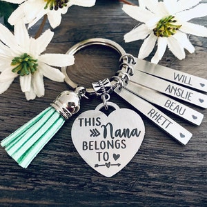 Nana Gift THIS NANA BELONGS To Keychain Favorite Nana Gift Best Nana New Nana Gift Grandparents Day 1 Nana image 1