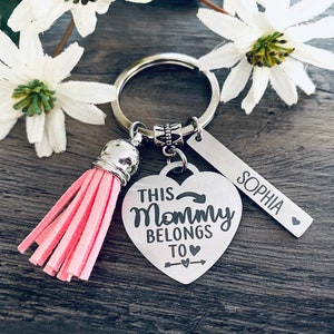 Mommy Gift • THIS MOMMY BELONGS To Keychain • Favorite Mommy Gift • Mother's Day Gift • New Mommy Gift • Best Mommy Ever • Kids Names