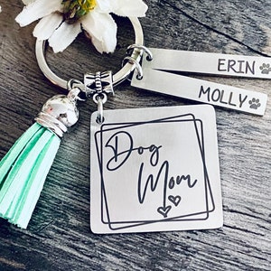 DOG MOM SQUARE Keychain • Dog Mom Gift • Mama Gift • Blessed Mom Gift • Dog Life • Mothers Day Gift • Dog Momma Gift • Best Dog Mom