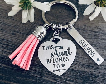 Aunt Gift • THIS AUNT BELONGS To Keychain • Favorite Aunt Gift • Favorite Aunt • New Aunt Gift • Best Aunt Ever • Personalized