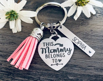 Mommy Gift • THIS MOMMY BELONGS To Keychain • Favorite Mommy Gift • Mother's Day Gift • New Mommy Gift • Best Mommy Ever • Kids Names
