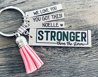 YOU ARE STRONGER Than the Storm Keychain • Gift for Hard Times • Gift for Difficult Days • Difficult Times • Thinking of You • Personalized