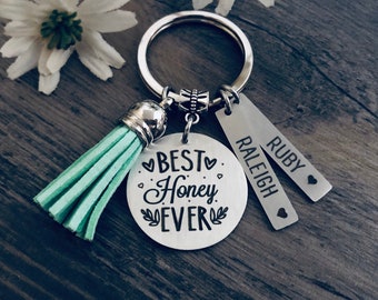 Honey Gift Keychain Key Chain • BEST HONEY EVER • #1 Honey • Honey Gift • Favorite Honey • Kids Names • Honey Gift