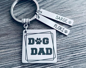 DOG DAD SQUARE Keychain • Dog Dad Gift • Dad Gift • Blessed Dad •  Dad Life • Fathers Day  Gift • Dog Dad Gift •  Best Dog Dad