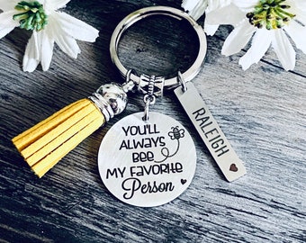 FAVORITE PERSON GIFT Keychain Key Chain • You’ll Always Bee My Favorite Person •  Gift • Best Friend Gift • Husband Wife Gift • Bumble Bee
