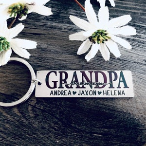 Grandpa WE LOVE YOU Keychain • Grandpa Keychain • Grandpa • New Grandpa Gift •  Best Grandpa Gift • Bar with kids names