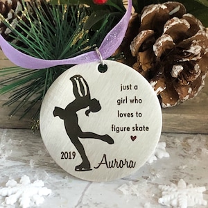 FIGURE SKATER ORNAMENT - Figure Skating Personalized Ornament - Christmas Ornament - Ice Skating Ornament Little Girl Ornament Ice Skater