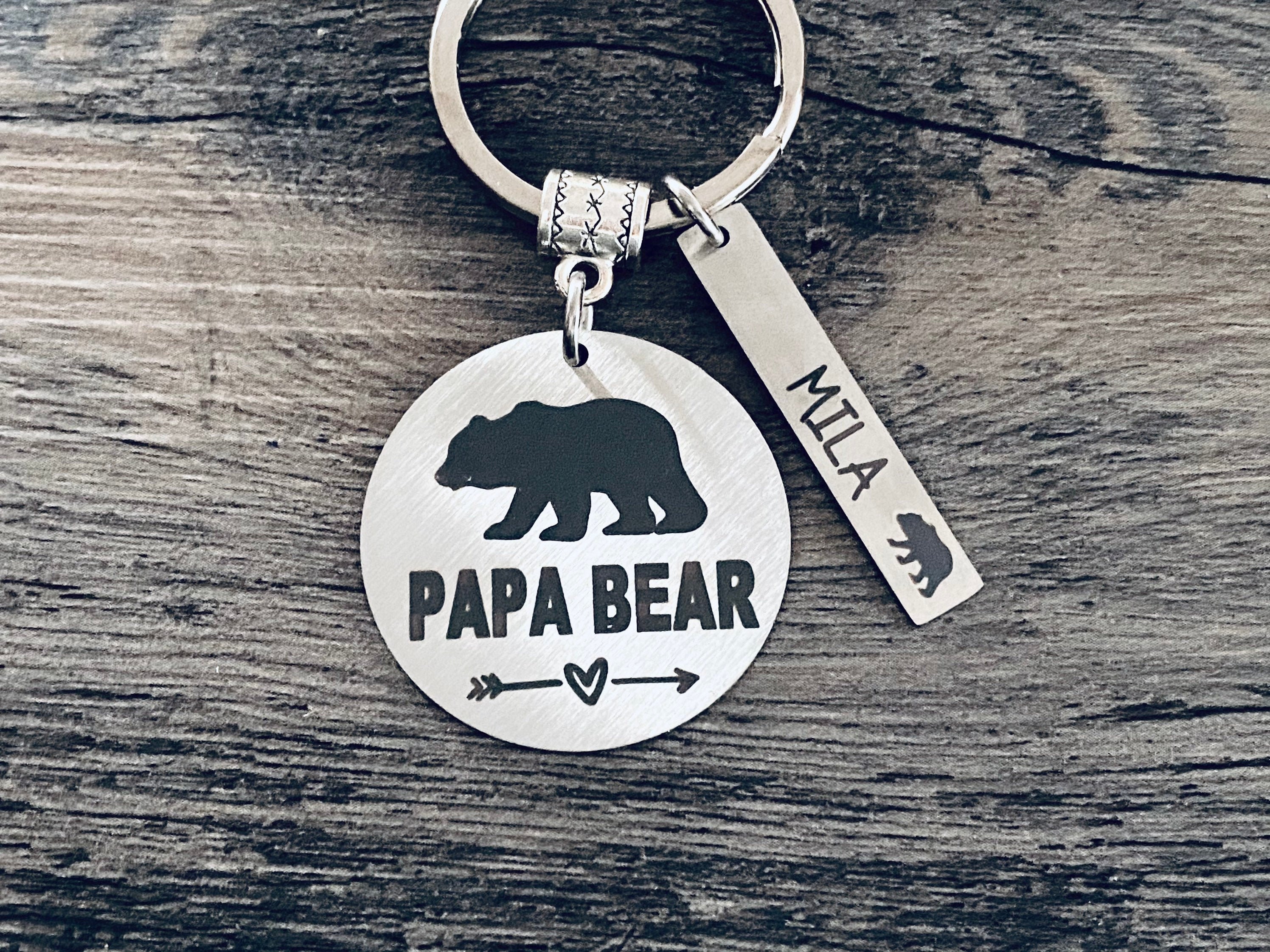 Papa Bear Keychain Key Chain • PAPA BEAR • Dad Keychain • Father's Day ...