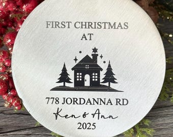 New Home Gift Ornament - Stainless Steel  - silver or gold - Gift for a New Hime - new ornament - Personalized